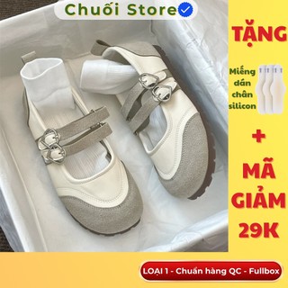 Giày bệt nữ da PU tổng hợp dệt vải đế cao su êm chân thoải mái dễ thương nhẹ nhàng