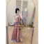 Đầm ZMM maxi cổ yếm hở lưng hoa hồng