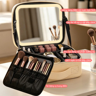[Tặng quà+1 đổi 1] Cốp makeup cốp đựng mỹ phẩm - cao cấp - gương LED - túi cọ -tháo rời tùy chỉnh - chống nước chống sốc