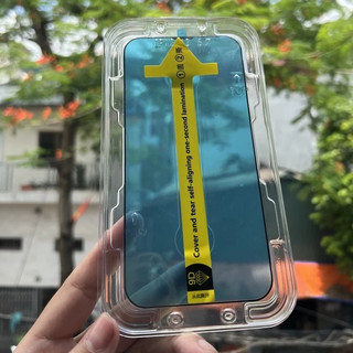Kính Cường Lực iPhone Khung Tự Dán Trong Suốt Full Màn - iP 16promax 7/8/Plus/X/XS/XR/11/12/13/14/15/Pro/Max