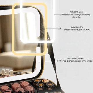 [Tặng quà+1 đổi 1] Cốp makeup cốp đựng mỹ phẩm - cao cấp - gương LED - túi cọ -tháo rời tùy chỉnh - chống nước chống sốc