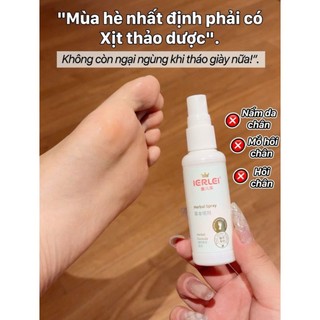 (CHE TÊN)Xịt Khử Mùi Hôi Chân IERLEI Thảo Dược Thiên Nhiên Cho Thanh Thiếu Niên Và Người Lớn
