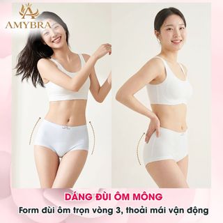 ( Hộp Quà Tặng ) Set 5 Quần Lót Nữ Boxer Su Lụa Mỏng Mát, Quần Lót Đùi Đáy Rộng Cotton AMYBRA L5422