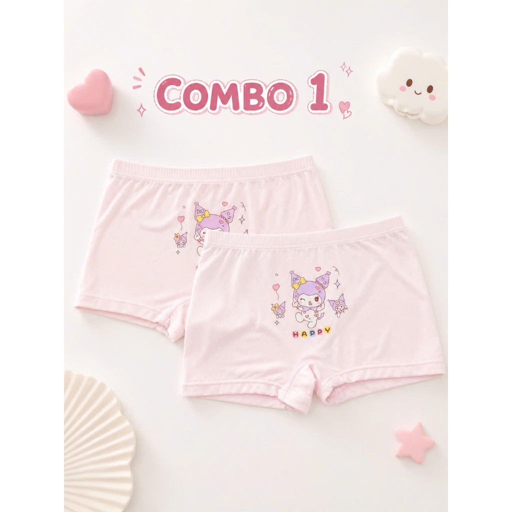 COMBO 2 - COMBO 5 Quần Chip Bé Gái cotton kháng khuẩn mềm mát, thoáng mát co giãn KUROMI
