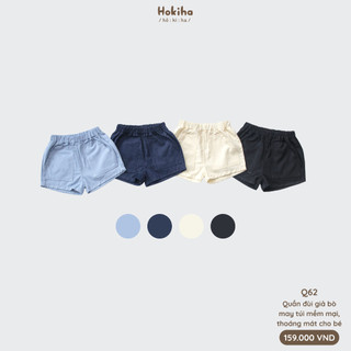 Quần Đùi Giả Bò Mềm Basic Cho Bé Trai Bé Gái Hokiha Vải Mềm Mại, Co Giãn Thoải Mái Size Từ 8-17kg Q62