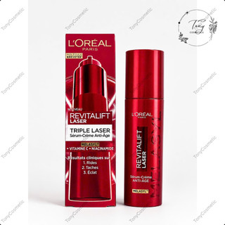 SERUM KEM L-Oreal Revitalift Triple Laser Serum-Crème Anti-Age Chai 50ml - Giúp dưỡng da, mờ thâm, chống lão hóa