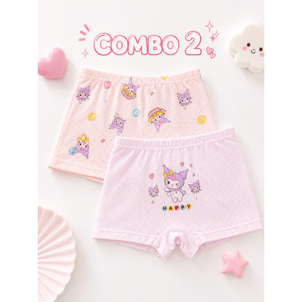 COMBO 2 - COMBO 5 Quần Chip Bé Gái cotton kháng khuẩn mềm mát, thoáng mát co giãn KUROMI