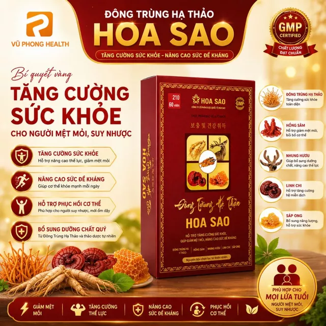 Đông Trùng Hạ Thảo Hỗ trợ Tăng Cường Sức Khỏe Đông Trùng Hạ Thảo Khô Hoa Sao Chính Hãng