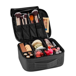 Cốp trang điểm mini da PU chống nước hộp đựng mỹ phẩm đa năng có đai đỡ chắc chắn makeup M06