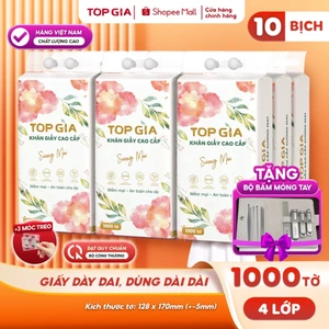 Khăn giấy rút treo tường Sương Mai TopGia 10bịch 10000 tờ 4 lớp tặng bộ chăm sóc cá nhân
