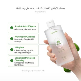 Ủ Mụn Làm Sạch Sâu Elravie HyCicaMue Pore Deep Cleanser 500ml