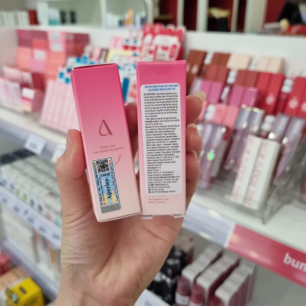 (Hàng Cty) Son Tint Bóng Môi Căng Mọng Aperire Breeze Dewy Tint 4.5g