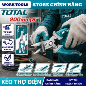 Kéo cắt dây điện đa năng TOTAL lưỡi thép siêu bền và cứng cáp DN2
