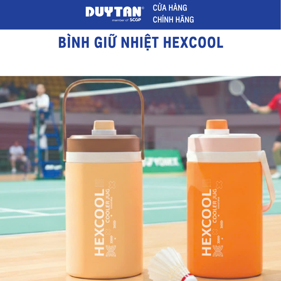 Bình Giữ Nhiệt Hexcool 2L Duy Tân - Nắp Vặn, Giữ Lạnh Nhiều Giờ, Quai Xách Tiện Lợi, Nhựa PP, PE, PU