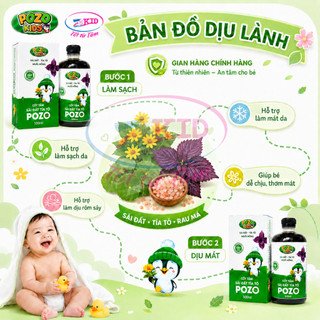 Nước tắm sài đất tía tô rau má giảm rôm sảy, hăm tã, dịu da mùa hè an toàn cho bé - chai 500ml