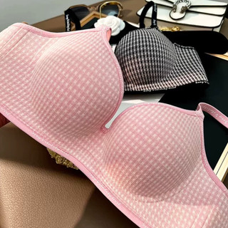 Áo Bra Áo Lót Trong Nữ Su Đúc Họa Tiết Sọc Caro Đệm Dày PushUp Gom Nâng Tạo Khe Không Gọng Dáng Bralette -- A-VN260551