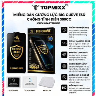 Kính Cường Lực IPhone BigCurve TOPMIXXX Cho Dòng Máy X XS XR 11 12 13 14 15 16 Pro Max