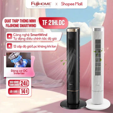 Quạt tháp thông minh lọc không khí Ion Inverter FUJIHOME SmartWind TF-21HL-DC, quạt cây đứng không cánh tiết kiệm điện