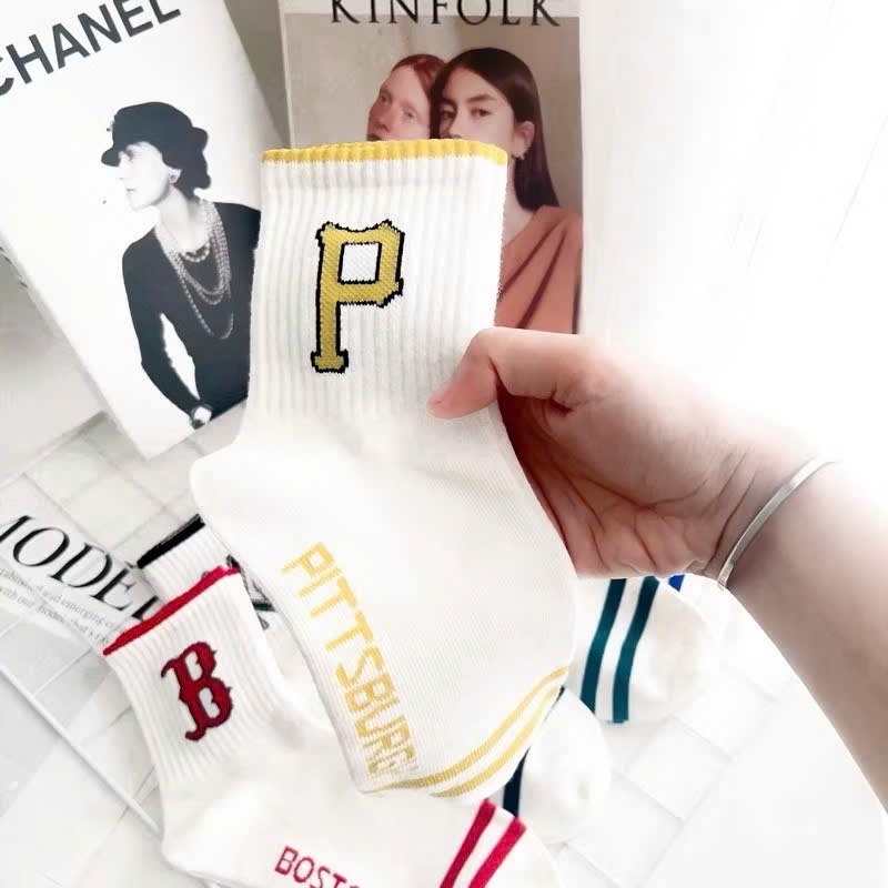 Tất Vớ MLB Unisex Cổ Cao Thể Thao Hàn Quốc Co Giãn Thấm Hút Tốt Phối Sneaker Nam Nữ Hot Trend 2026