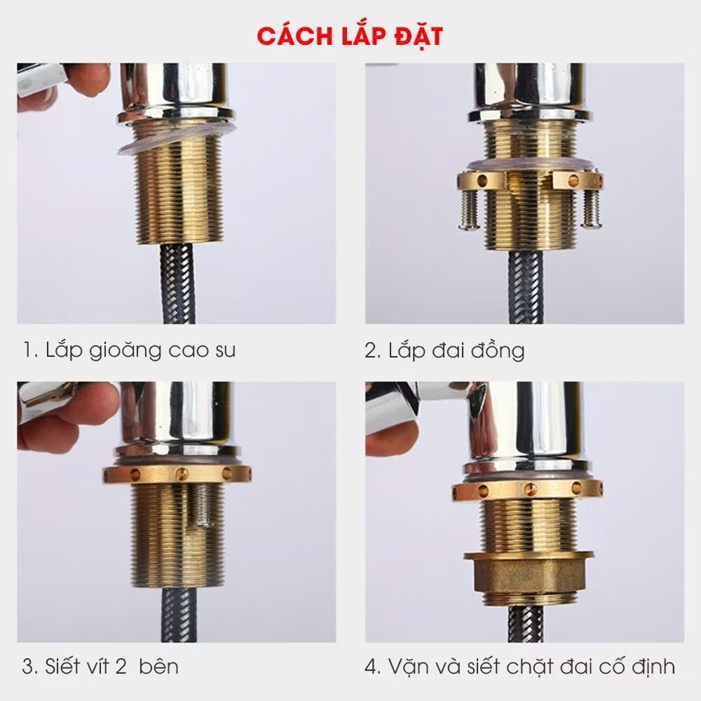 1 Bộ Dụng Cụ Cố Định Vòi, Bộ Dụng Cụ Sửa Chữa Vòi Chống Mất Bằng Đồng Thau, Bộ Đai Ốc Gắn Bền Nắp Khóa Đai Ốc