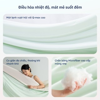 Chăn Lạnh Ru9 Ice Blanket Mát Lạnh Tức Thì | Điều hòa nhiệt độ | Trơn Mịn | Nhiều Màu Sắc | 2m x 2m