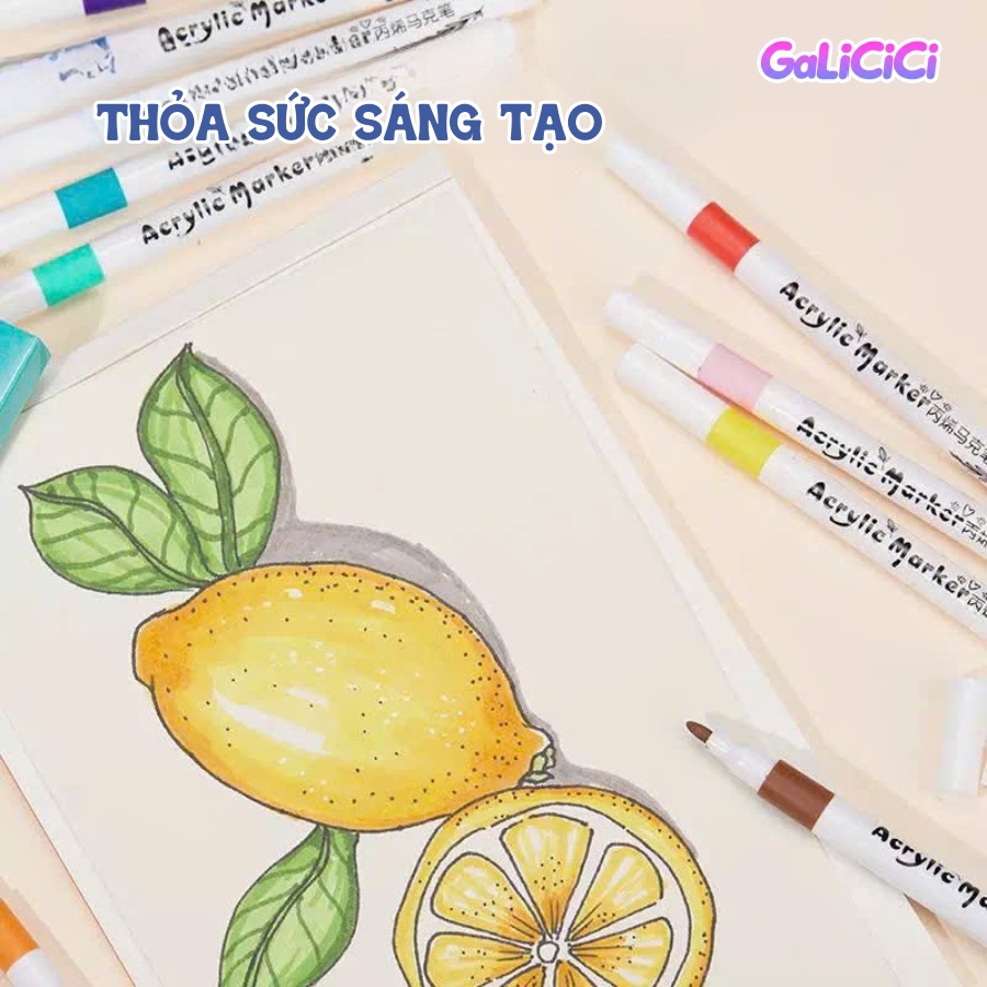 Bút vẽ Acrylic hộp vuông lớn 120 chiếc, dụng cụ nghệ thuật sống động chống thấm nước cho sổ lưu niệm tự làm