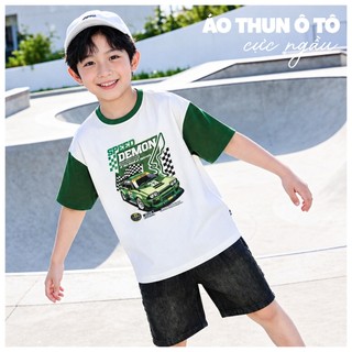 Áo Thun Không Cổ Bé Trai KTS26S003R | Wookids | 2-9 Tuổi | Thoáng Mát, Mềm Mại, Năng Động
