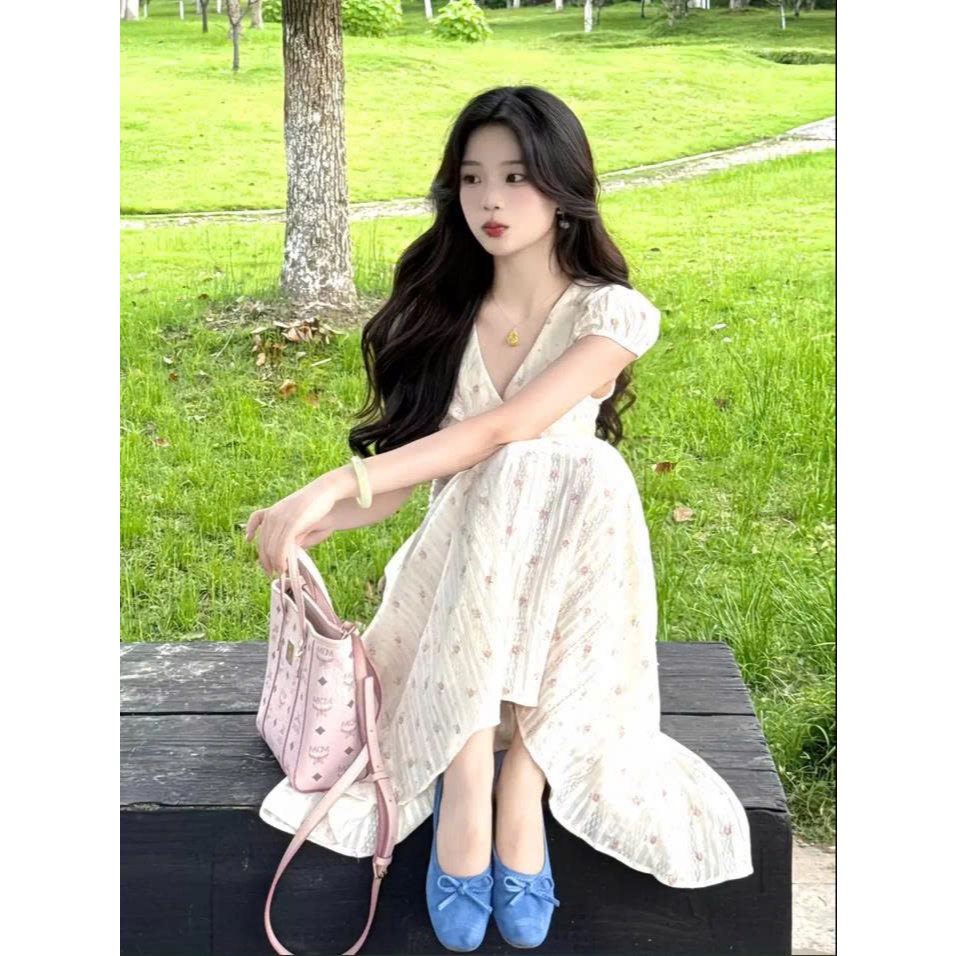 Đầm Liền Sát Nách Dáng Dài Chiết Eo Thanh Lịch, Váy Nữ Công Sở Sang Chảnh Tôn Dáng Élan Sweet