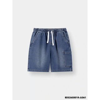 Quần Short Jean Bé Trai BDS26S001R | Wookids | 5-13 Tuổi | Jean Cotton 100% Mềm Mại, Năng Động