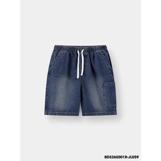 Quần Short Jean Bé Trai BDS26S001R | Wookids | 5-13 Tuổi | Jean Cotton 100% Mềm Mại, Năng Động
