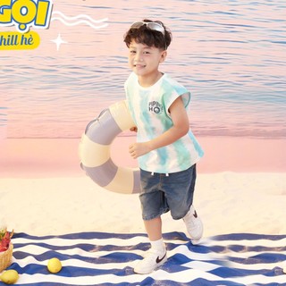 Quần Short Jean Bé Trai BDS26S001R | Wookids | 5-13 Tuổi | Jean Cotton 100% Mềm Mại, Năng Động