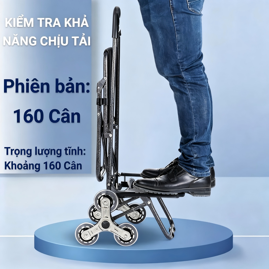 Xe Kéo 2-6 Bánh Hàng Nhập Khẩu Gấp Gọn Xe kéo hàng đi chợ Thép Chịu Lực Sơn Chống Gỉ Tải Trọng 200kg Dành cho gia đình