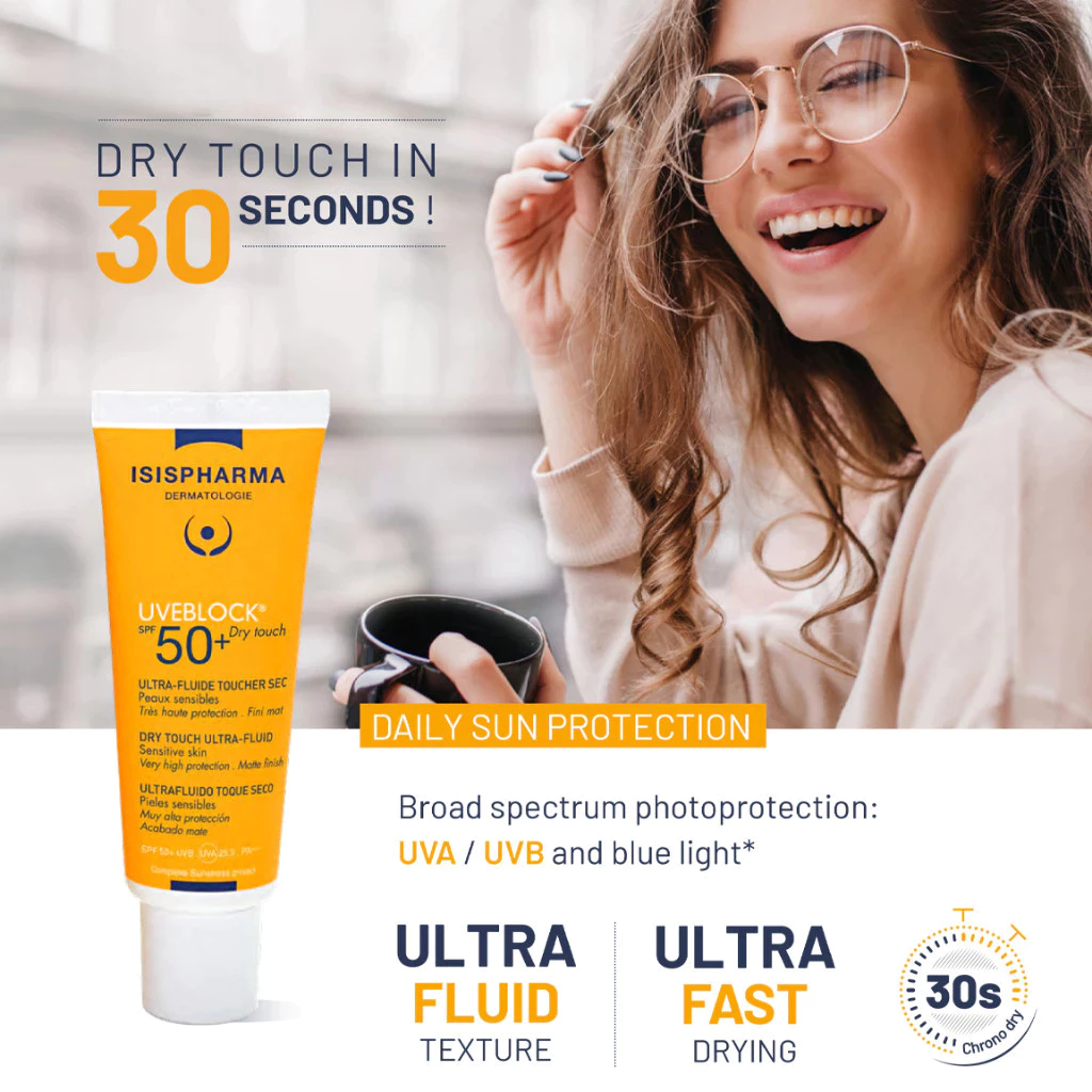 Kem chống nắng ISISPHARMA 40ml/Uveblock SPF50+ cho da nhạy cảm bảo vệ tối ưu