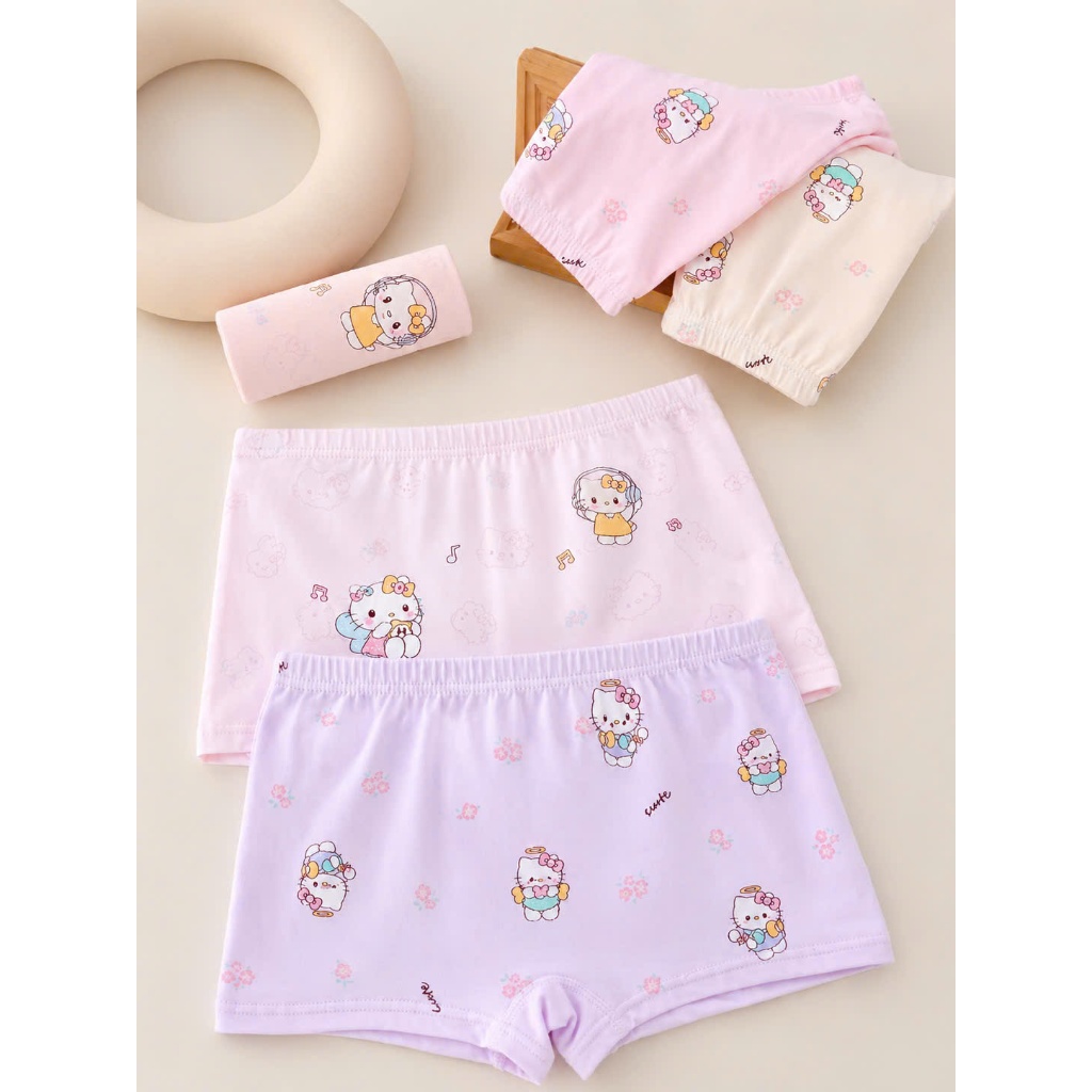 SET 2 - SET 5 Quần Chip Hello Kitty cotton kháng khuẩn mềm mát, thoáng mát co giãn
