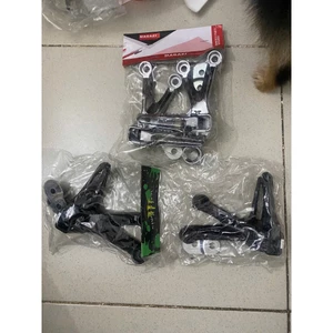 Bas Gác Chân Nhôm Gắn Xe Satria, Sonic – Nhôm 2 Màu Xi & Đen – Hàng Loại Đẹp