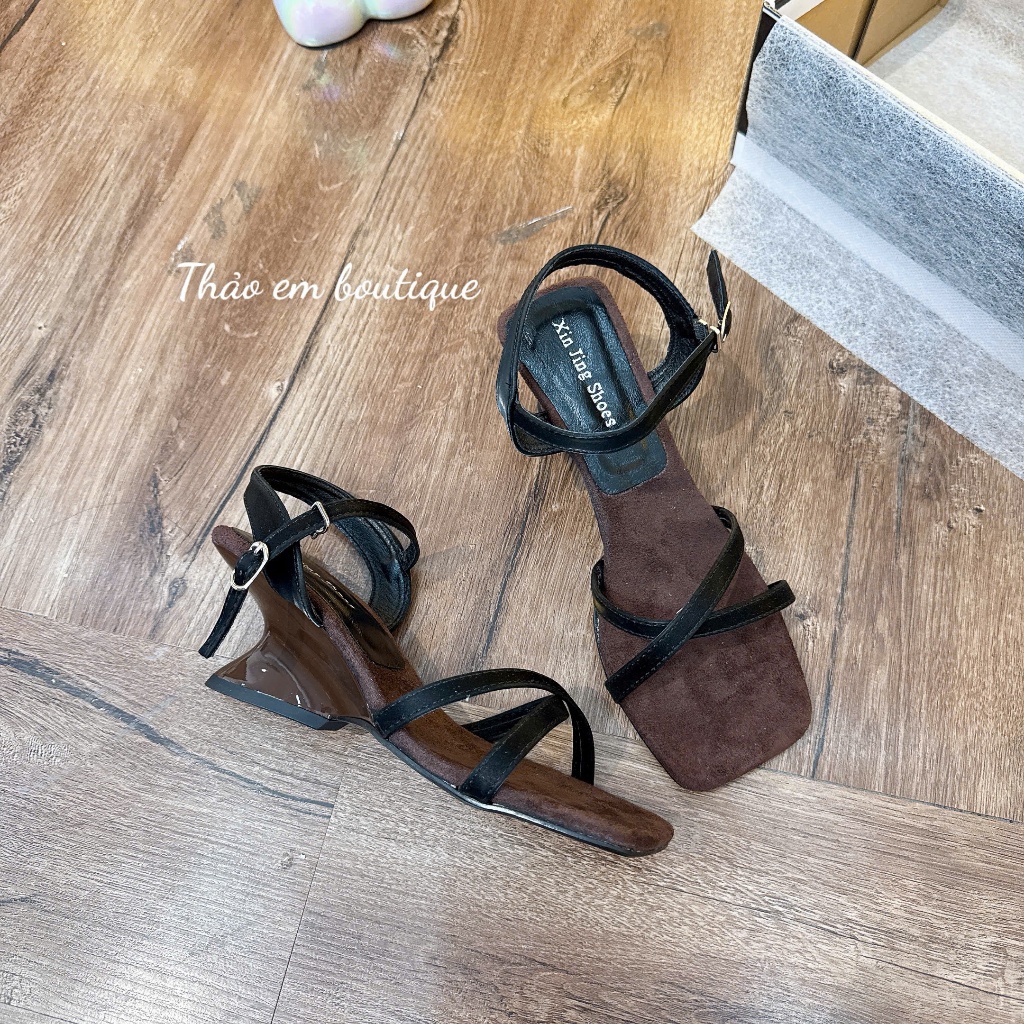 [Thảo Em - SDV90 4-5P] DÉP SANDAL GÓT VUÔNG HẬU PHỐI QUAI XINH  [Sẵn Hàng]