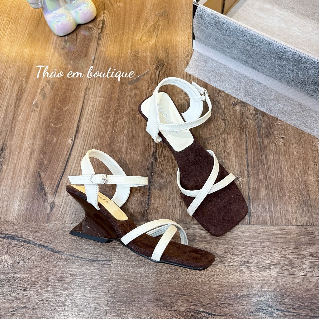 [Thảo Em - SDV90 4-5P] DÉP SANDAL GÓT VUÔNG HẬU PHỐI QUAI XINH  [Sẵn Hàng]