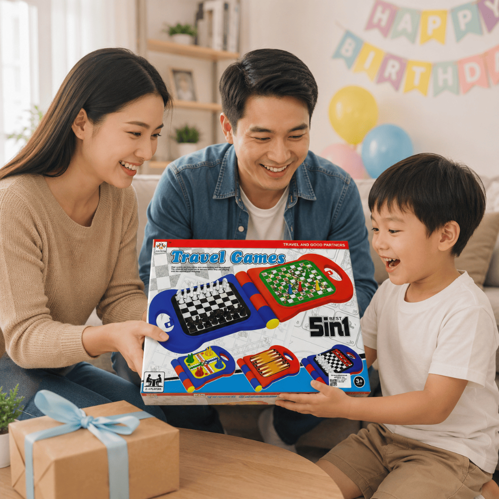 Bộ Cờ 5 Trong 1 Cho Bé Cờ Vua Cá Ngựa Cờ Rắn Backgammon Caro Đồ Chơi Trí Tuệ