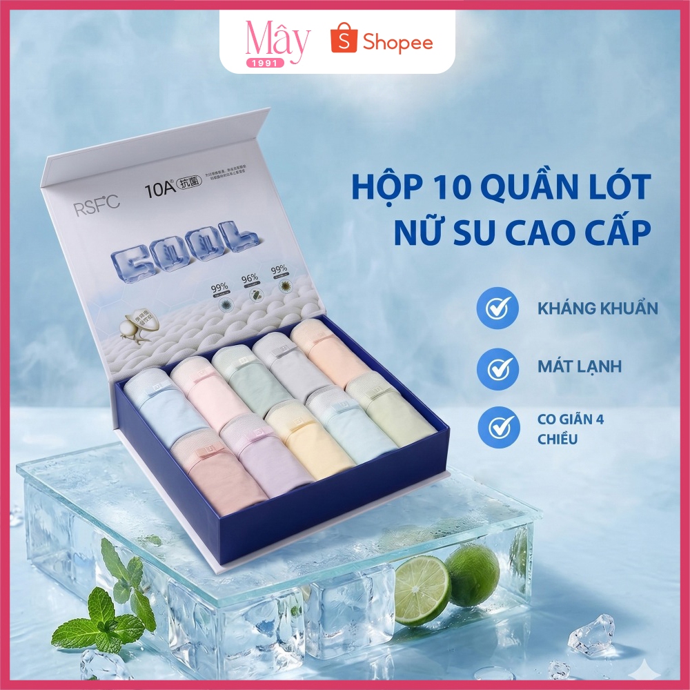 Set Quần Chip Cool  Kháng Khuẩn Siêu Mỏng, Quần Lót Nữ Băng Lạnh Cao Cấp
