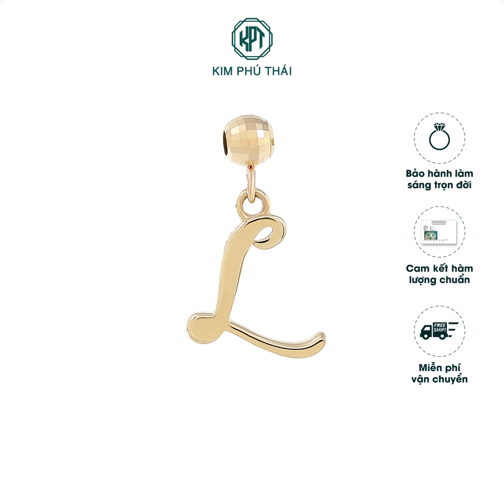 Charm Unisex KIM PHÚ THÁI Vàng 10K Thiết Kế Chữ L Thanh Lịch - CLL