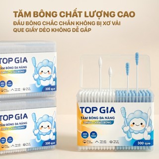 (Mua 4 tặng 10) Bông ngoáy tai Topgia tăm bông cotton mềm mịn bản cao cấp 4 đầu đa năng