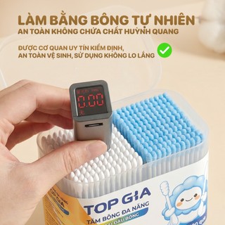 (Mua 4 tặng 10) Bông ngoáy tai Topgia tăm bông cotton mềm mịn bản cao cấp 4 đầu đa năng