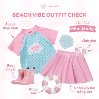 HOẢ TỐC - Set đồ bơi bé gái tiên cá HUMY NGO, Váy bơi chống nắng cho bé chất liệu thun lạnh chống nắng bé 9-35kg [216]