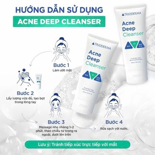 Gel Rửa Mặt Trioderma  BHA giúp làm sạch sâu, kiểm soát dầu nhờn và hỗ trợ điều giảm mụn Acne Deep Cleanser 150g