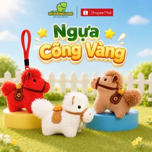 Móc Khóa Thú Bông Hình Ngựa BỐ KHỦNG LONG Thêu Màu Đỏ Phụ Kiện Trang Trí Túi Xách Balo