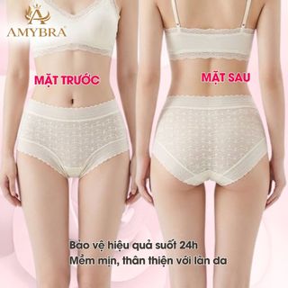 Combo Quần Lót Ren Nữ Xuyên Thấu Gợi Cảm, Quần Chíp Đùi Ren Hoa Cạp Cao Viền Bèo AMYBRA L5505