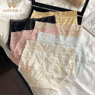 Combo Quần Lót Ren Nữ Xuyên Thấu Gợi Cảm, Quần Chíp Đùi Ren Hoa Cạp Cao Viền Bèo AMYBRA L5505