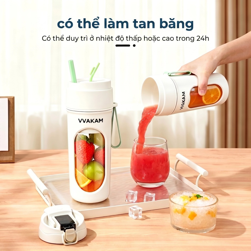 VVAKAM Máy xay sinh tố cầm tay juicer 450ML 12 Lưỡi 304 Dao Dung cầm tay máy ép trái cây máy ép hoa quả