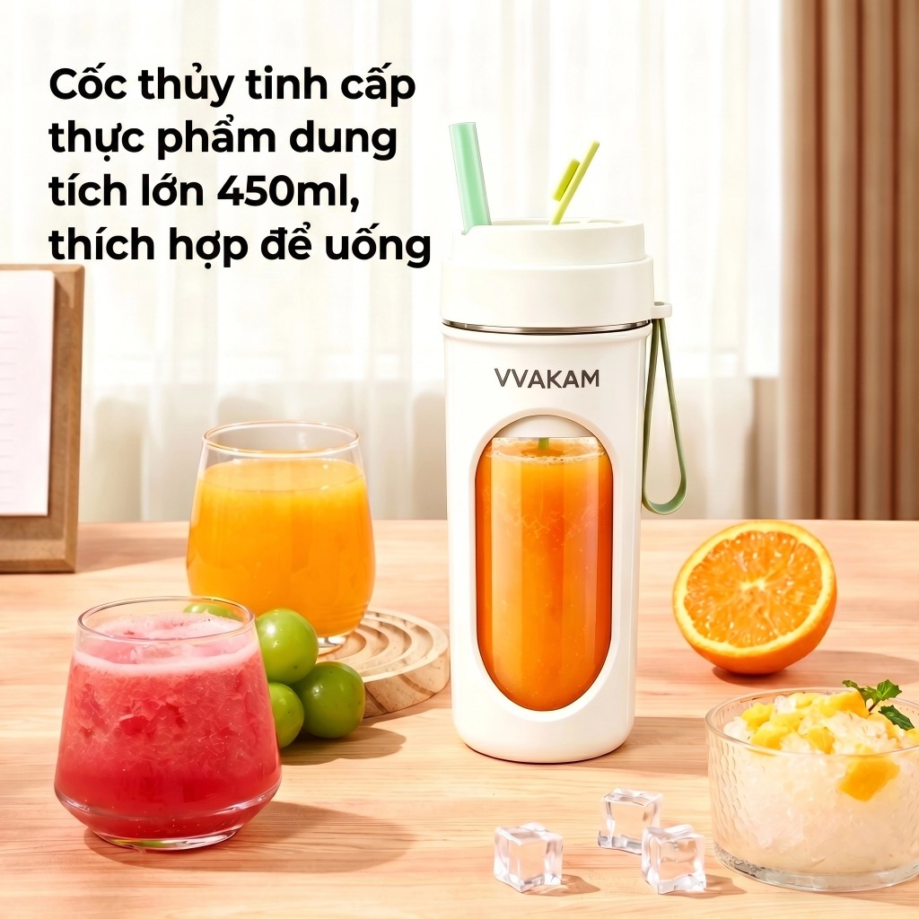 VVAKAM Máy xay sinh tố cầm tay juicer 450ML 12 Lưỡi 304 Dao Dung cầm tay máy ép trái cây máy ép hoa quả