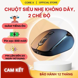 Chuột Không Dây Bluetooth A6 CoreX, Không Gây Ồn Pin Sạc Kết Nối 2 Chế Độ Cho Mọi Thiết Bị Máy Tính, Laptop.